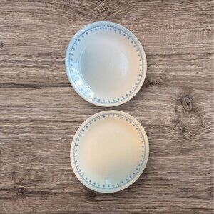 Corelle Snowflake Garland Dinner Plates Set Of 2 White & Blue 8.5 Inch Vintage D